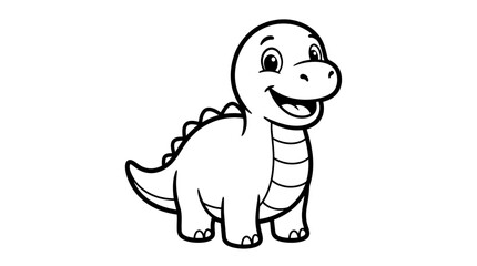 Obraz premium Friendly smiling dinosaur character coloring page