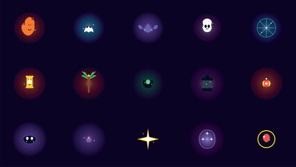 Glow Flare Sparkle collection of luminous icons and bright magic effects © sarah