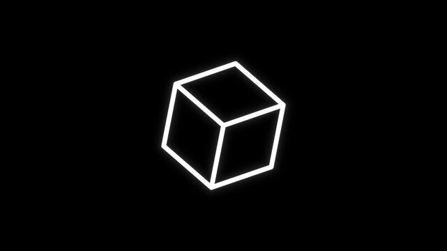 3D Isometric Cube Tech Loop Animation Black Background 4K