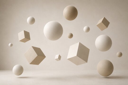 Minimal beige abstract backgrounds with elegant geometric shapes, soft shadows and modern neutral textures for luxury branding.