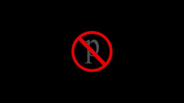 No parking sign icon animation danger, symbol, signs, red, forbidden, 4k video.