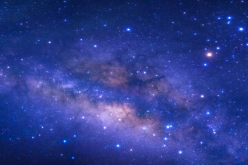 Panorama night sky space background, Starry universe in dark blue sky, Milky way galaxy with stardust field in deep universe © sripfoto
