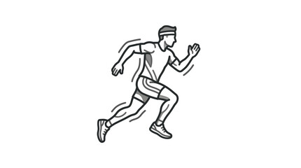 Obraz premium Man running fast in athletic gear icon.