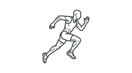 Obraz premium Minimalist line art of male runner in motion.