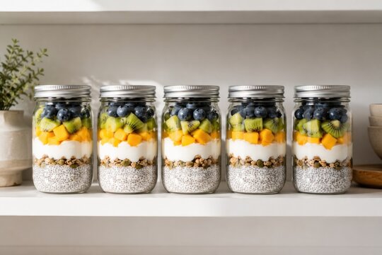 Healthy meal prep and food storage with organized ingredients, portion control and fresh containers for easy weekly nutrition.