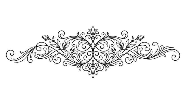 Elegant Swirls and Flourishes Decorative Element.