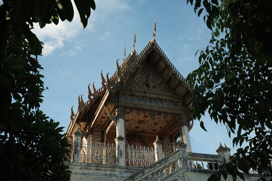 view of the temple architecture in Thailand.