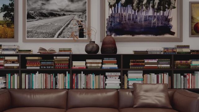 3d video rendering Camera movement footage contemporary interior modern design Tilt Up, Tracking Shot Panning Stylish interior house Lockdown Shot movie clip