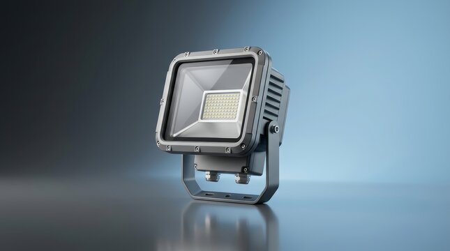 ATEX rated floodlight 3D render hazardous area illumination fixture for explosive atmosphere facilities and industrial safety applications