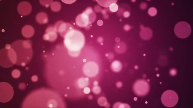 Abstract background video with softly glowing, out-of-focus circular bokeh lights and luminous ethereal particles, colors animating from warm orange to cool purple with gentle push-in, creating