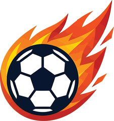 Fototapeta premium soccer ball in fire