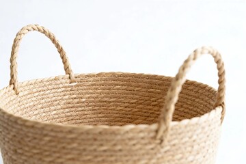 Fototapeta premium Close-up of a Woven Straw Basket