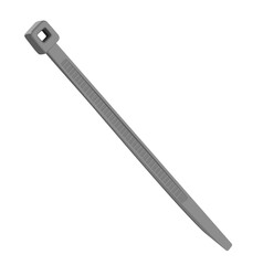 Gray Plastic Cable Tie Illustration Isolated on White Background © HakujiHaruka