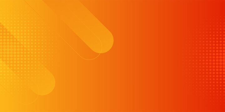 Abstract orange gradient background, with trendy geometric graphic design. Simple minimal square and dots halftone yellow and orange gradient pattern background