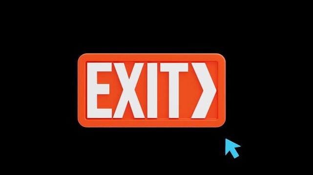 3D Exit Button | Alpha Channel