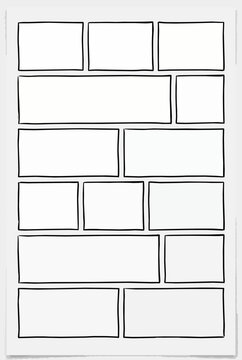 Brick wall, blank labels, sticker template, vector graphics