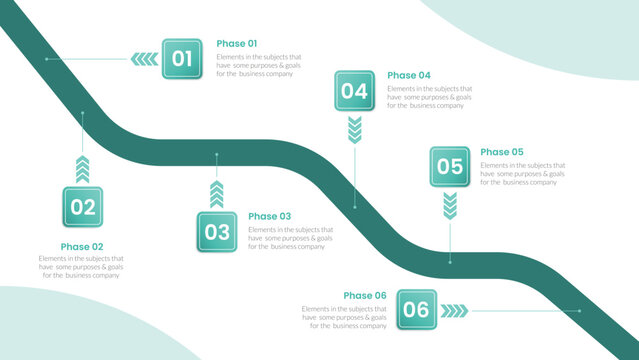 Sustainability roadmap infographic template banner with long road way curve turn around with dot line pointer arrow checkpoint for slide presentation