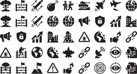 Set of flat design icons representing various activities and concepts © set kine