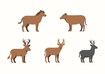 Obraz premium Wild Animals Standing Side View