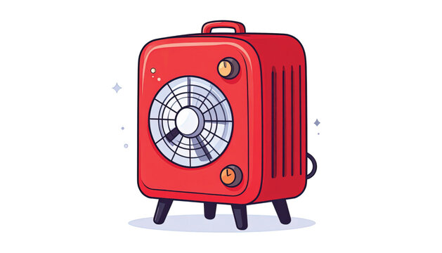 Red Portable Electric Space Heater.