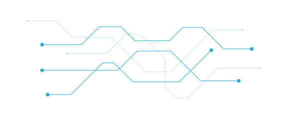 Obraz premium White circuit board background. Technology concept. Horizontal tech web banner design for presentation and banner. Network pattern. Cyber vector illustration