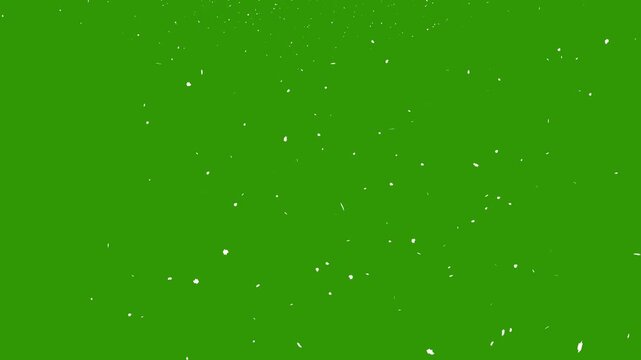snow falling  on green screen