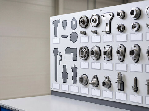 Factory changeover parts board for lean manufacturing