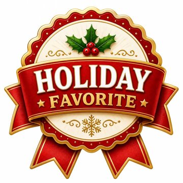 Elegant festive badge with a holiday favorite design, perfect for seasonal promotions and special recognitions