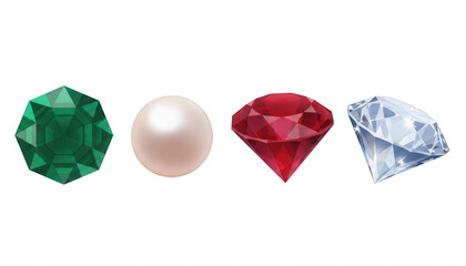 Fototapeta premium Collection of Precious Gemstones and Pearl