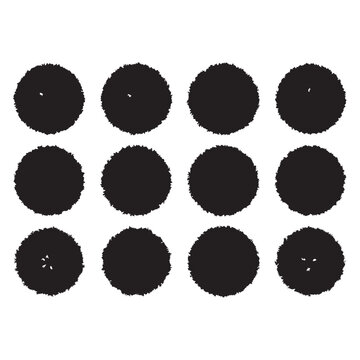Set of minimalist black tree top view silhouettes for landscape architecture master plans.