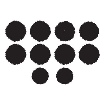 Detailed top view tree symbols for landscape architecture masterplan and garden sketching.