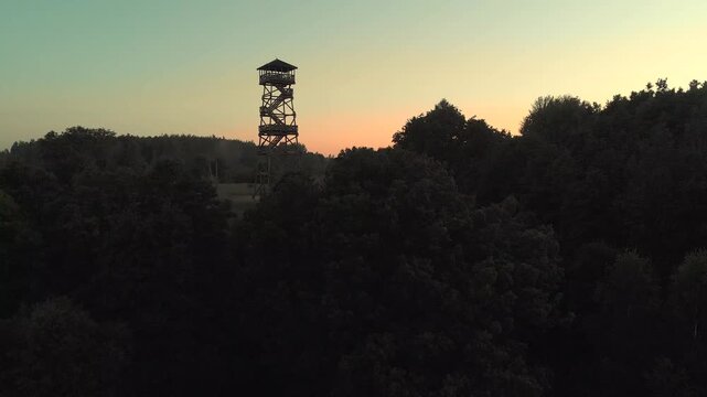 silhouette of a tower