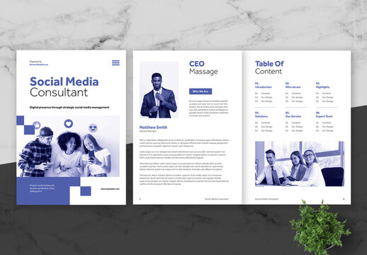 Blue And Black Social Media Brochure