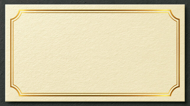 Official certificate paper texture blank gold border cream background elegant frame