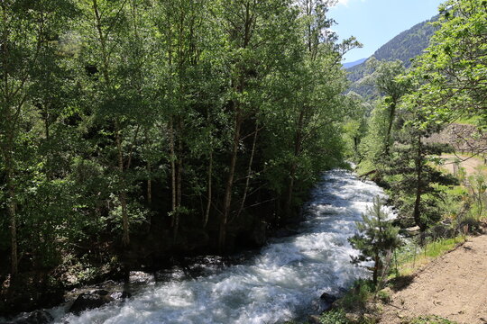 Landscape in the Valira d'Orient valley in La Massana, Andorra