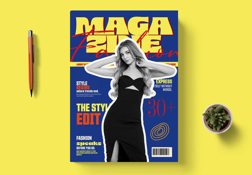 Creative Bold Fashion Magazine Cover Template With Typography And Editorial Layout