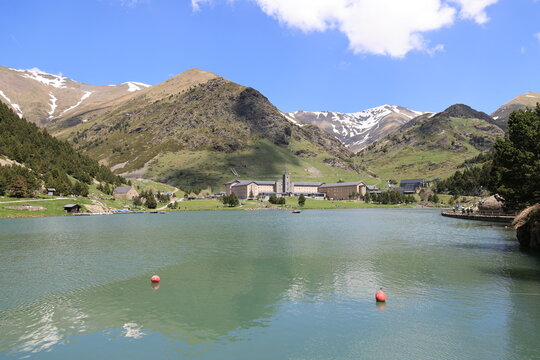 Reservoir in a beautifully situated location Valley of Nuria, Spain  