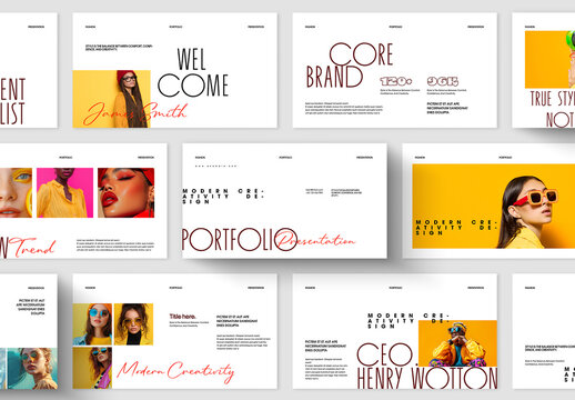 Fashion Portfolio Presentation Template With Editorial Modern Layout