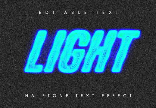 Line Halftone Text Effect Mockup