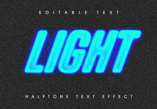 Line Halftone Text Effect Mockup