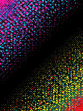 Multicolored Halftone Pattern on Black Background