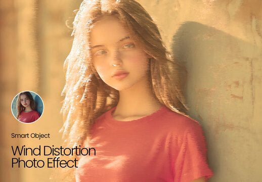 Wind Distortion Photo Effect Template