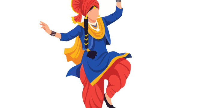 Punjabi Woman Performing Traditional Giddha Folk Dance