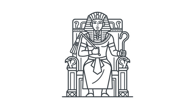 Ancient Egyptian queen or goddess on throne icon.