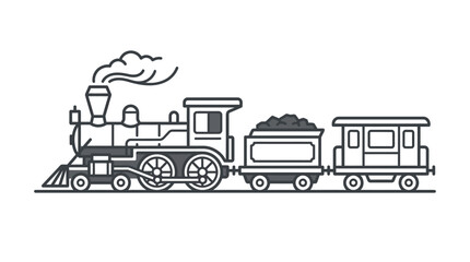 Antique steam locomotive train engine with coal tender. © SLAMET BUDIONO