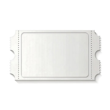 Blank white ticket stub template
