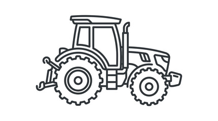 Heavy duty farm tractor line drawing for agricultural branding. © Ucul