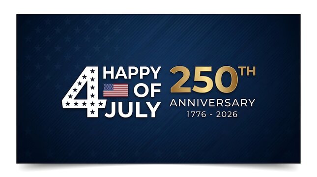 Happy 4th of july 250th anniversary celebration graphic