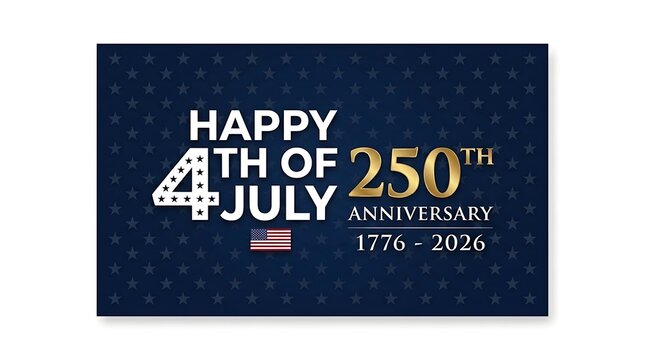 Happy 4th of july 250th anniversary celebration graphic