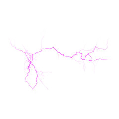 Fototapeta premium Vibrant purple lightning bolt isolated on transparent background with intricate branching patterns